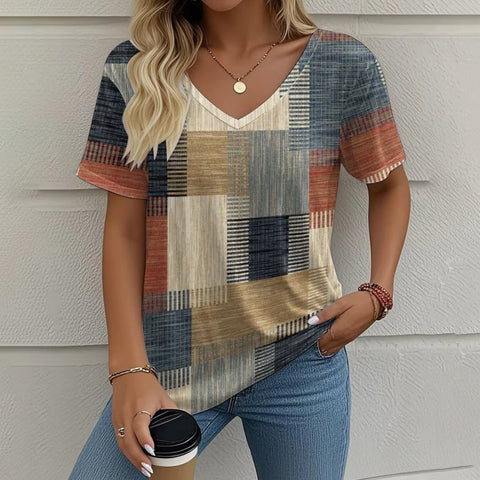 Summer New Casual Multicolor Design Women's T-shirt gogodiggity