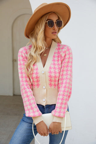 Jacquard Loose-fitting Lantern Sleeve Knitted Sweater gogodiggity