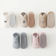 5 pairs/lot Newborn Combed Cotton Sock Toddler Non-Skid Cute Cartoon Animals Floor Socks Spring Summer Children Gripper Socks gogodiggity