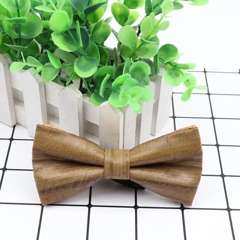 New Design Cork Wood Fashion Parent-Child Bow Ties Novelty Handmade Solid Neckwear Wedding Party Gift Accessories Men Bowtie gogodiggity