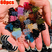 10-60Pcs Hair Claw Clips for Women1.5cm Small Black Brown Transparent Plastic Mini Claws Kids Hair Styling Fashion Accessories gogodiggity