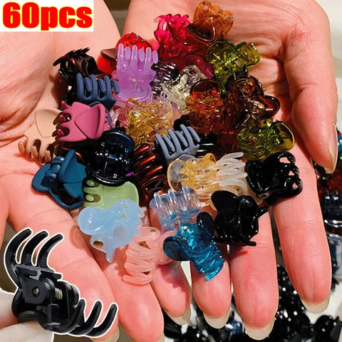 10-60Pcs Hair Claw Clips for Women1.5cm Small Black Brown Transparent Plastic Mini Claws Kids Hair Styling Fashion Accessories gogodiggity