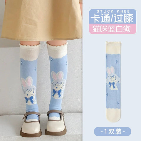 Girls Children Spring Over The Knee Stockings Kawaii Kuromi My Melody Cinnamoroll Pochacco Autumn Winter Cotton Mid-calf Socks gogodiggity