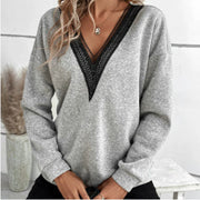 Women's Fashion Color Contrast Loose-fitting T-shirt Top gogodiggity