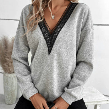 Women's Fashion Color Contrast Loose-fitting T-shirt Top gogodiggity