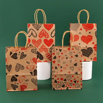 StoBag, Valentine's Day Kraft Paper Gift Bags, for wedding, Reusable, Perfect for Romantic Gifts and Special Occasions, 12/30 gogodiggity
