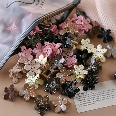 10Pcs Sweet Color Mxied Point Dot Mini Flower  Hair Claw Clip Hair Clips Hair Bangs Side Clips Hairpin Barrette Hair Accessories gogodiggity