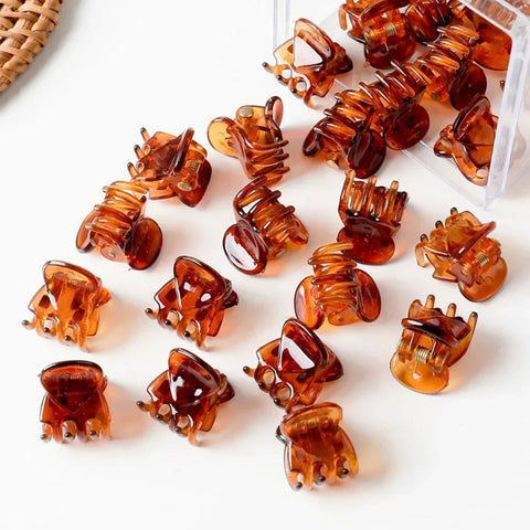 10-60Pcs Hair Claw Clips for Women1.5cm Small Black Brown Transparent Plastic Mini Claws Kids Hair Styling Fashion Accessories gogodiggity