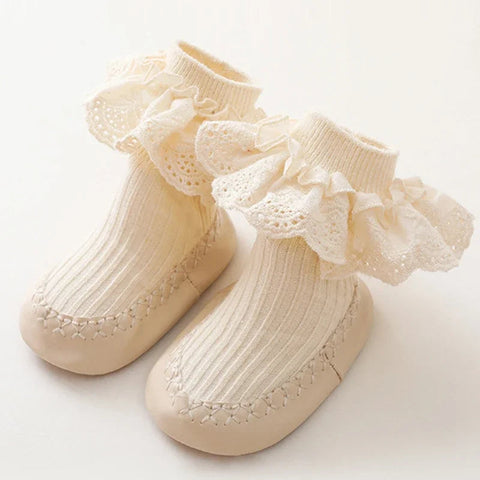 Autumn Winter Baby Girls Socks Newborn Baby Bowknot Socks Infant Baby Socks Anti Slip Soft Cotton Floor Sock Shoes gogodiggity