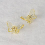 2PCS Crystal Butterfly Small Hair Claw Clips Women Girls Cute Transparent Candy Hair Clamps Crab Barrettes Hair Accessories gogodiggity