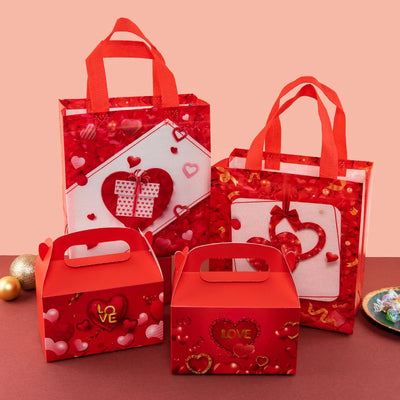 StoBag, Valentine’s Day Non Woven Gift Bags, Set of 12/30, Eco-Friendly and Perfect for Romantic Occasions, Packing Presents gogodiggity