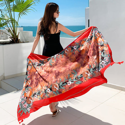 Sun-proof All-matching Shawl Beach Travel Dual-use Outdoor Beach Towel gogodiggity