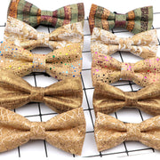New Design Cork Wood Fashion Parent-Child Bow Ties Novelty Handmade Solid Neckwear Wedding Party Gift Accessories Men Bowtie gogodiggity