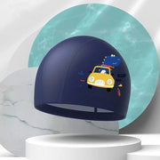 Girls Swimming Cap Cartoon Cute Waterproof High Elastic Ear Protection Swimming Hat for Children Boys Kids Swimming Accessories gogodiggity