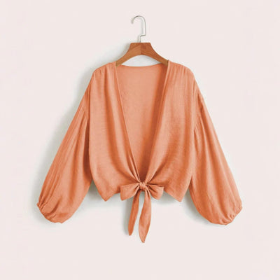 Pure Color Bikini Beach Shirt Women's Cotton And Linen gogodiggity