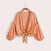 Pure Color Bikini Beach Shirt Women's Cotton And Linen gogodiggity