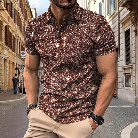 Polo Shirt Digital Printing Button Street Casual T-shirt gogodiggity