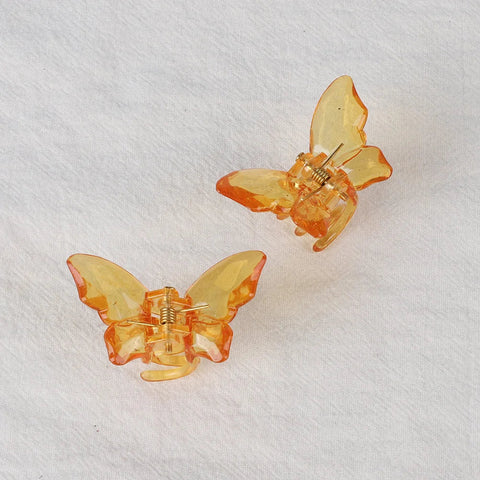 2PCS Crystal Butterfly Small Hair Claw Clips Women Girls Cute Transparent Candy Hair Clamps Crab Barrettes Hair Accessories gogodiggity
