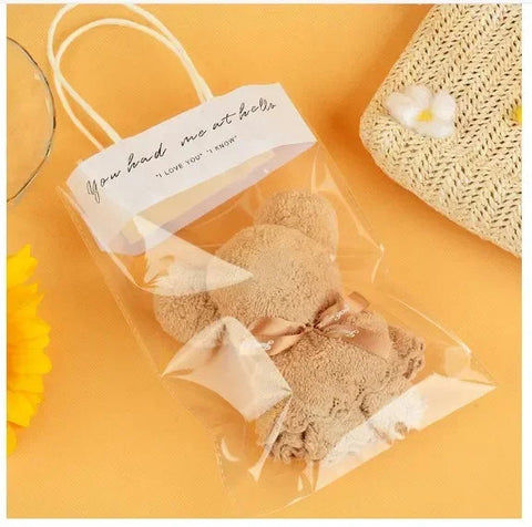 High Quality Coral Velvet Towels Gift Set Cartoon Cute Bear Shaped Face and Bath Towels Wedding or Special Occasion Gift gogodiggity