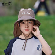 Children's Summer Hat Boys And Girls Outdoor Sunscreen Hat Large Brim Shawl Fisherman Hat Cap Cute Sun Hat Beach Accessories gogodiggity