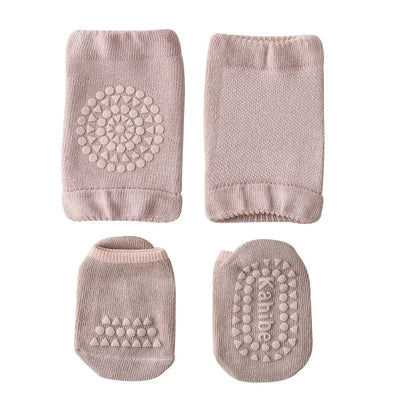 Baby Knee Pads Socks Set Solid Color Anti Slip Socks Kneecap Kid Crawling Safety Floor Socks Knee Protector for Girls Boy gogodiggity