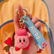 Cartoon ‌Kirby‌keychain Pendant Back Packaging Ornament Creative Car Key Chain Cute Children Toys Boys and Girls Christmas Gifts gogodiggity