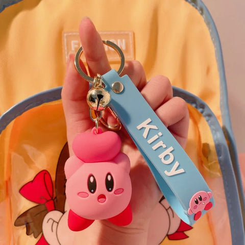 Cartoon ‌Kirby‌keychain Pendant Back Packaging Ornament Creative Car Key Chain Cute Children Toys Boys and Girls Christmas Gifts gogodiggity
