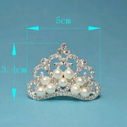 5pcs/lot Pearl Crown Rhinestone Buttons for Diy Girls Women Hair Accessories Wedding Party Bride Hair Embellishment Buttons gogodiggity