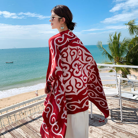 Sun-proof All-matching Shawl Beach Travel Dual-use Outdoor Beach Towel gogodiggity