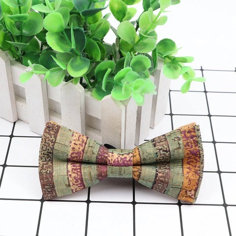 New Design Cork Wood Fashion Parent-Child Bow Ties Novelty Handmade Solid Neckwear Wedding Party Gift Accessories Men Bowtie gogodiggity