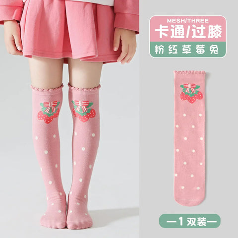 Girls Children Spring Over The Knee Stockings Kawaii Kuromi My Melody Cinnamoroll Pochacco Autumn Winter Cotton Mid-calf Socks gogodiggity