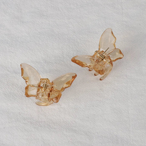 2PCS Crystal Butterfly Small Hair Claw Clips Women Girls Cute Transparent Candy Hair Clamps Crab Barrettes Hair Accessories gogodiggity