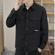Twill Knitted Lapel Shirt Jacket Coat gogodiggity