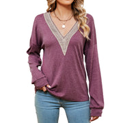 Women's Fashion Color Contrast Loose-fitting T-shirt Top gogodiggity