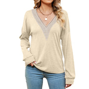Women's Fashion Color Contrast Loose-fitting T-shirt Top gogodiggity