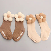 0-12M Infant Accessories Cute Flower Spring Autumn Cotton Newborn Baby Bebe Girl Hat Socks Two Pieces Set gogodiggity