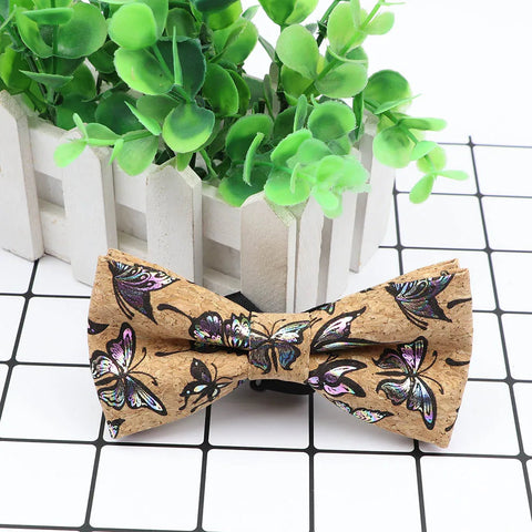 New Design Cork Wood Fashion Parent-Child Bow Ties Novelty Handmade Solid Neckwear Wedding Party Gift Accessories Men Bowtie gogodiggity