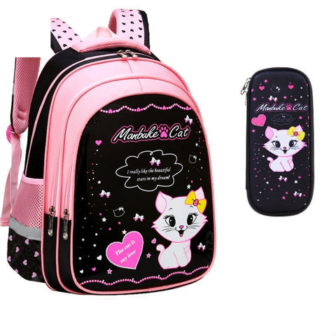 Kids School Cute Cat Print Backpack gogodiggity