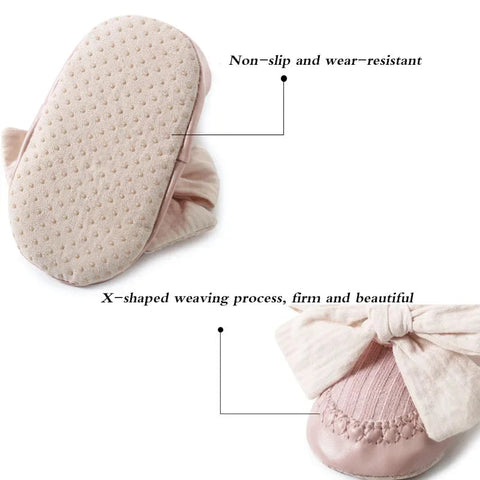 Autumn Winter Baby Girls Socks Newborn Baby Bowknot Socks Infant Baby Socks Anti Slip Soft Cotton Floor Sock Shoes gogodiggity