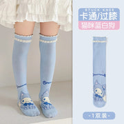 Girls Children Spring Over The Knee Stockings Kawaii Kuromi My Melody Cinnamoroll Pochacco Autumn Winter Cotton Mid-calf Socks gogodiggity