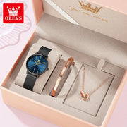 OLEVS Woman Watch 5869 Elegant Fashion Quartz Wristwatch Waterproof Date Watches For Woman Set Bracelet Watch Box Gifts Original gogodiggity