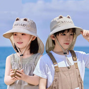 Children's Summer Hat Boys And Girls Outdoor Sunscreen Hat Large Brim Shawl Fisherman Hat Cap Cute Sun Hat Beach Accessories gogodiggity