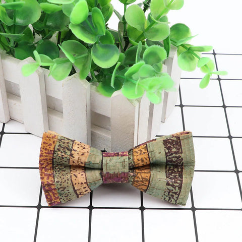 New Design Cork Wood Fashion Parent-Child Bow Ties Novelty Handmade Solid Neckwear Wedding Party Gift Accessories Men Bowtie gogodiggity