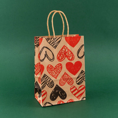 StoBag, Valentine's Day Kraft Paper Gift Bags, for wedding, Reusable, Perfect for Romantic Gifts and Special Occasions, 12/30 gogodiggity