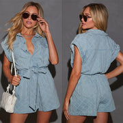 Street Hipster Loose-fitting Women's Cowboy Siamese Shorts gogodiggity