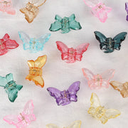 2PCS Crystal Butterfly Small Hair Claw Clips Women Girls Cute Transparent Candy Hair Clamps Crab Barrettes Hair Accessories gogodiggity