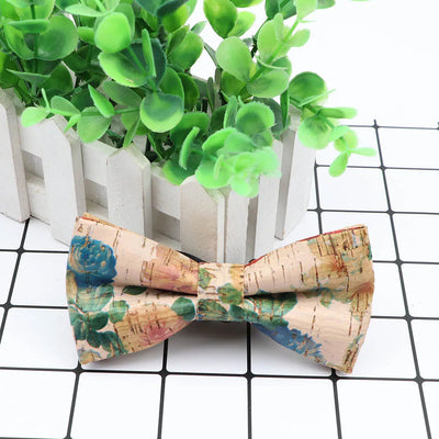 New Design Cork Wood Fashion Parent-Child Bow Ties Novelty Handmade Solid Neckwear Wedding Party Gift Accessories Men Bowtie gogodiggity