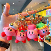 Cartoon ‌Kirby‌keychain Pendant Back Packaging Ornament Creative Car Key Chain Cute Children Toys Boys and Girls Christmas Gifts gogodiggity