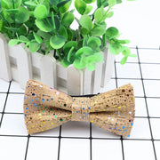 New Design Cork Wood Fashion Parent-Child Bow Ties Novelty Handmade Solid Neckwear Wedding Party Gift Accessories Men Bowtie gogodiggity
