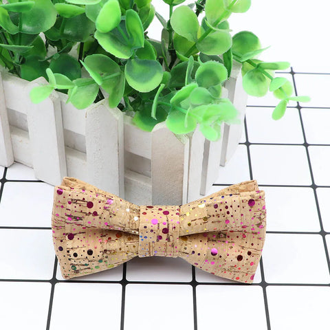 New Design Cork Wood Fashion Parent-Child Bow Ties Novelty Handmade Solid Neckwear Wedding Party Gift Accessories Men Bowtie gogodiggity